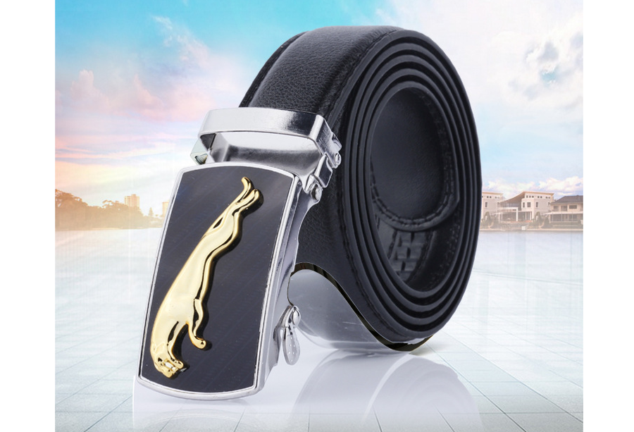 Men Fashion Versatile Belt PU Leather Automatic Buckle Men's Belt